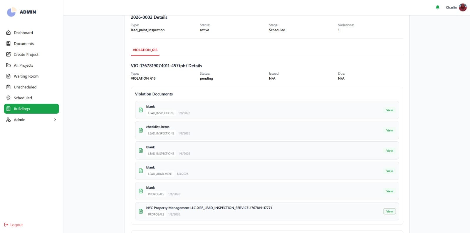 Evidence vault with required proof checklists